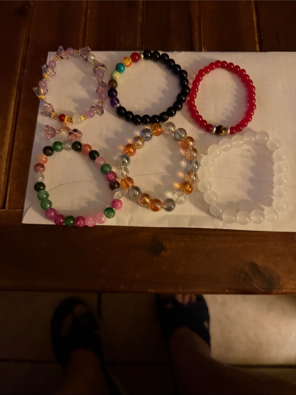 Multicolor Beaded Stretch Bracelets - Set of 6 -#13